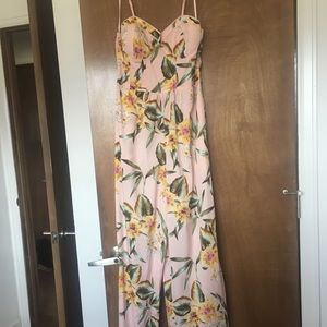 Light pink floral jumpsuit